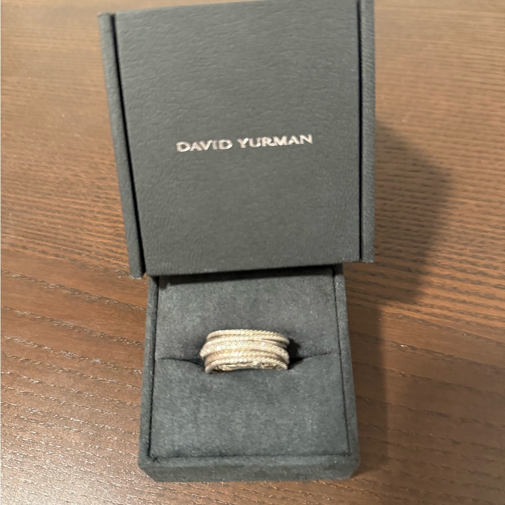 David Yurman Silver Twisted Rope Ring - Picture 8 of 9